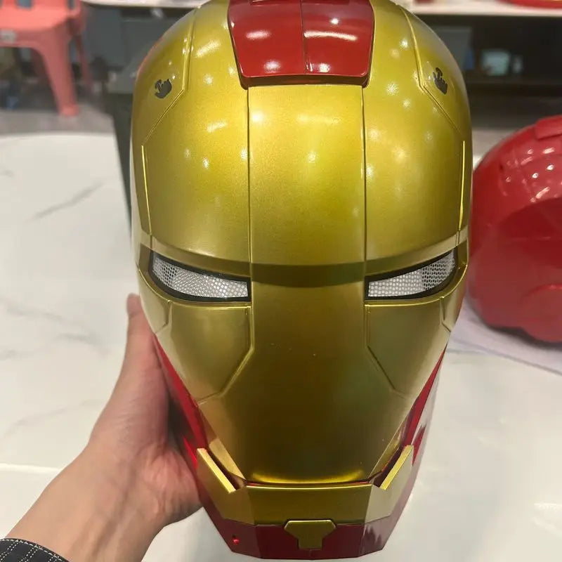 Iron Man Cartoon Marvel Helmet Electric Wearable Mask 1:1 Automatic Opening And Closing Model Adult Trend Toy Birthday Gift