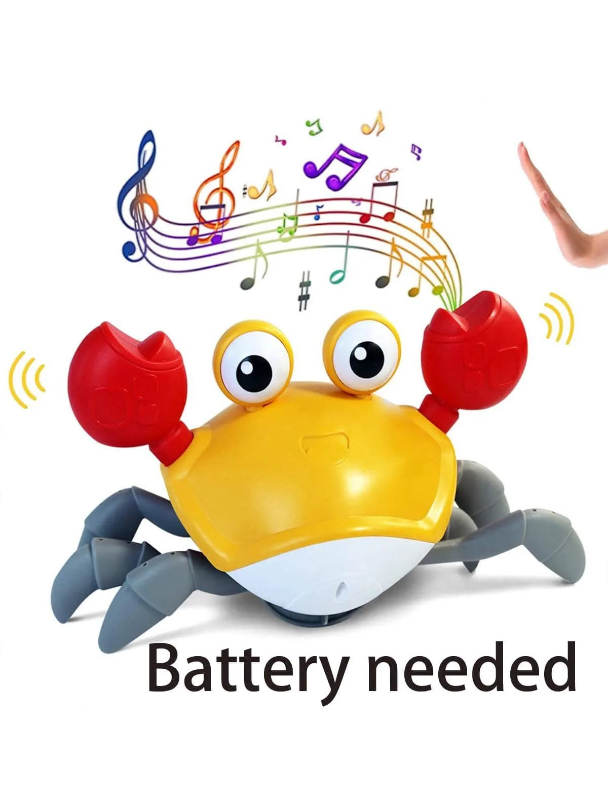 Crawling crab toy with music, electronic crawling toy that automatically avoids obstacles when encountering them
