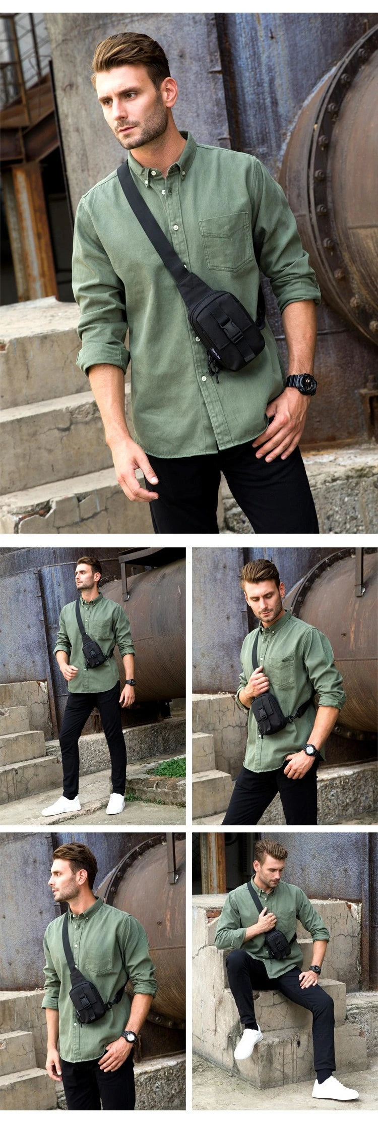 Tactical Chest Bag Military Trekking Pack EDC Sports Bag Shoulder Bag Crossbody Pack Assault Pouch for Hiking Cycling Campinga