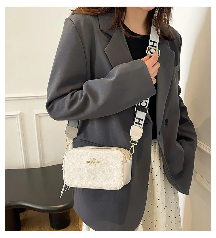 2025 High-end Camera Crossbody Bag Women's Niche Emboss Square Design Fashion Bag