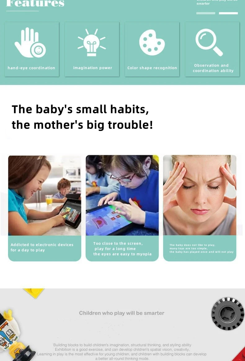 1000 DIY creative building blocks bulk set Urban Classic building blocks Assembled birthday gift children's educational toys