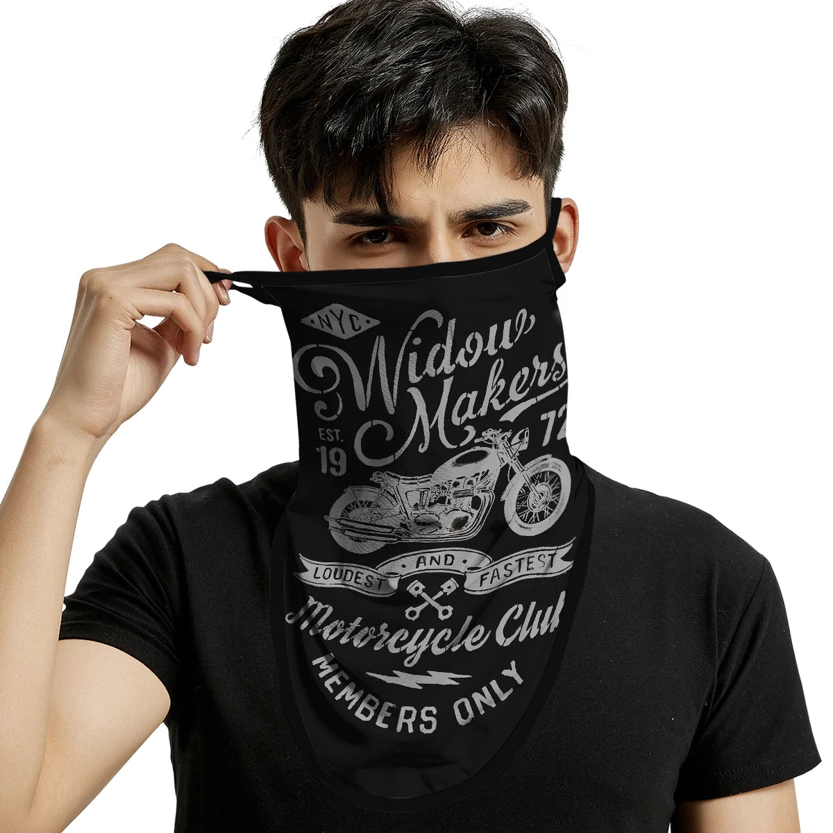 Motorcycle Mask Breathable Ice Silk Multifunctional Ear Hanging Mask Mountaineering Skiing Neck Protection Triangle Scarf Summer