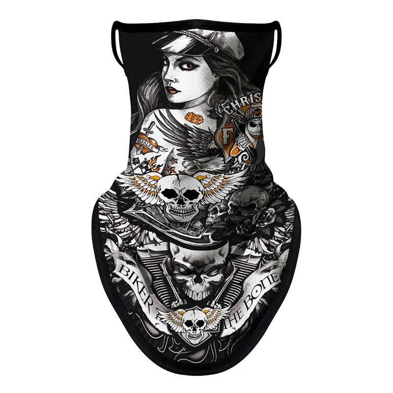 Motorcycle Mask Breathable Ice Silk Multifunctional Ear Hanging Mask Mountaineering Skiing Neck Protection Triangle Scarf Summer