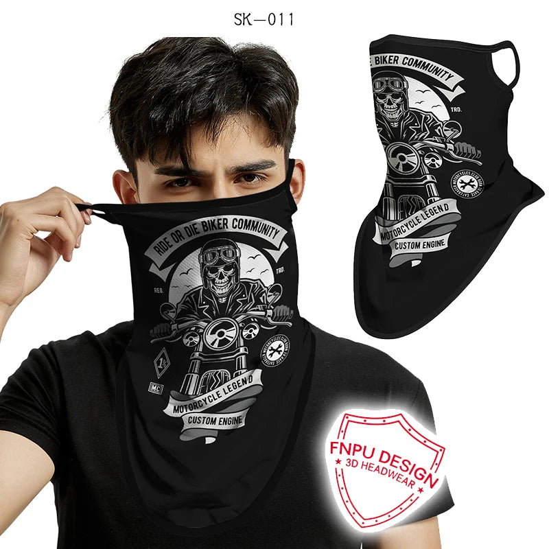 Motorcycle Mask Breathable Ice Silk Multifunctional Ear Hanging Mask Mountaineering Skiing Neck Protection Triangle Scarf Summer