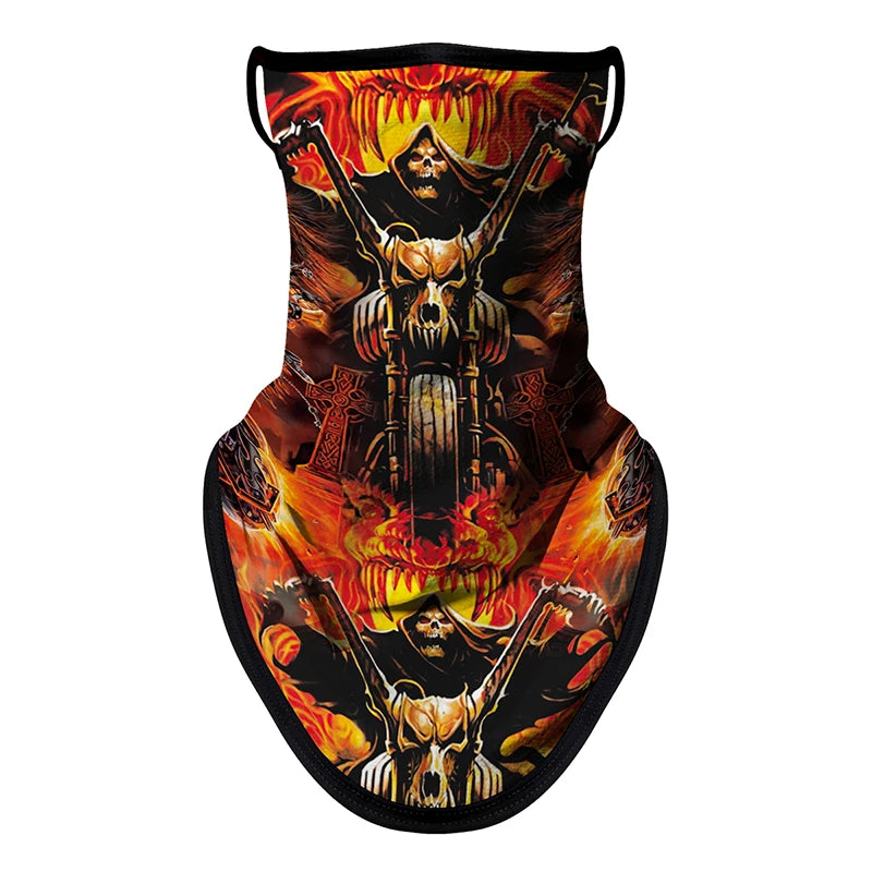 Motorcycle Mask Breathable Ice Silk Multifunctional Ear Hanging Mask Mountaineering Skiing Neck Protection Triangle Scarf Summer