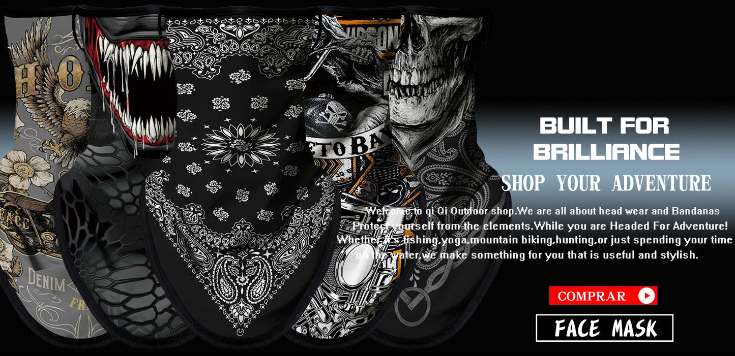 Motorcycle Mask Breathable Ice Silk Multifunctional Ear Hanging Mask Mountaineering Skiing Neck Protection Triangle Scarf Summer