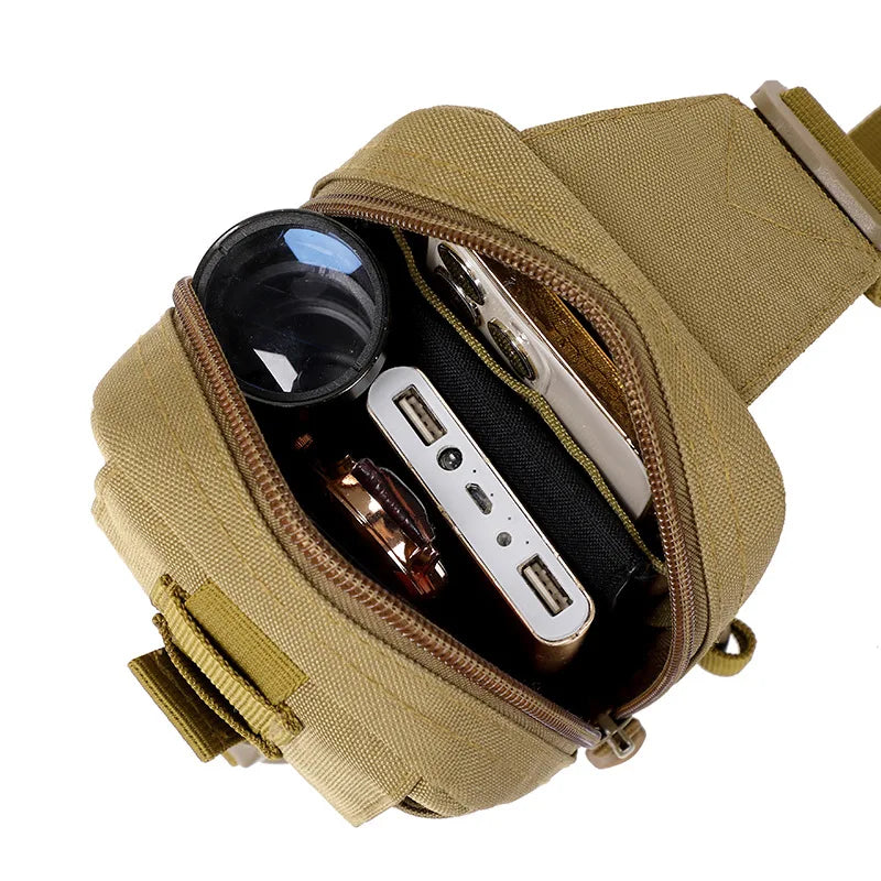 Tactical Chest Bag Military Trekking Pack EDC Sports Bag Shoulder Bag Crossbody Pack Assault Pouch for Hiking Cycling Campinga