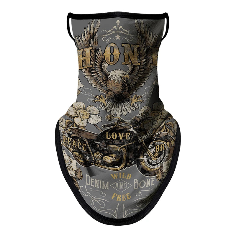 Motorcycle Mask Breathable Ice Silk Multifunctional Ear Hanging Mask Mountaineering Skiing Neck Protection Triangle Scarf Summer