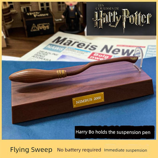 Harry Potter Magnetic Levitation Pen Kweichow Moutai Broom Light Wheel 2000 Peripheral Prop Decoration Stationery Gifts Children Gift