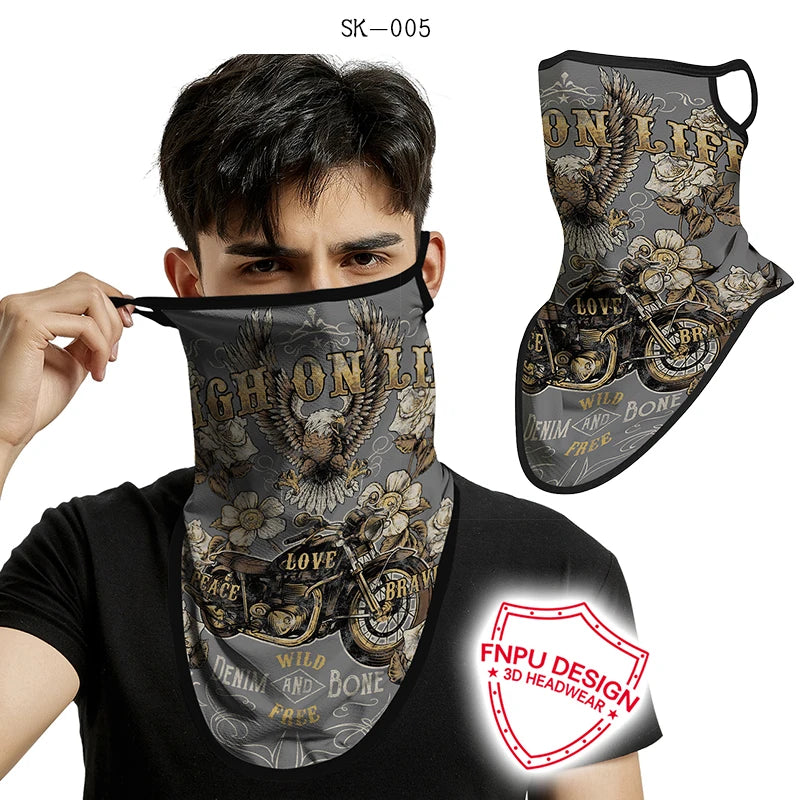 Motorcycle Mask Breathable Ice Silk Multifunctional Ear Hanging Mask Mountaineering Skiing Neck Protection Triangle Scarf Summer