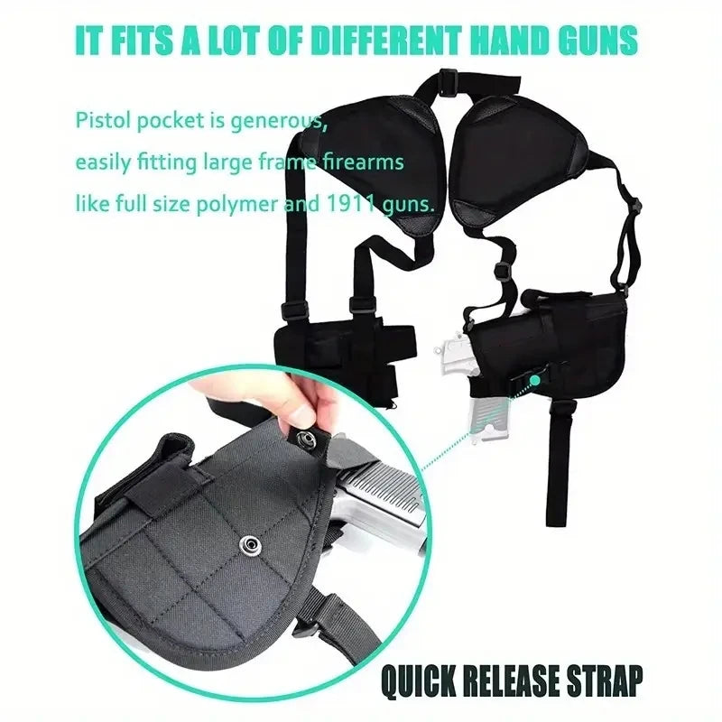 Concealed Shoulder Holster Gun Accessories Universal Left Right Hand Pistol Gun Carry Pouch Holster Adjustable Design  Secure
