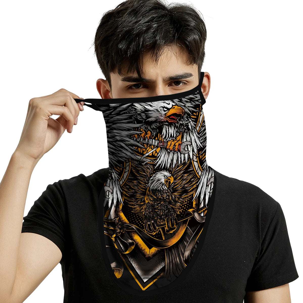 Motorcycle Mask Breathable Ice Silk Multifunctional Ear Hanging Mask Mountaineering Skiing Neck Protection Triangle Scarf Summer