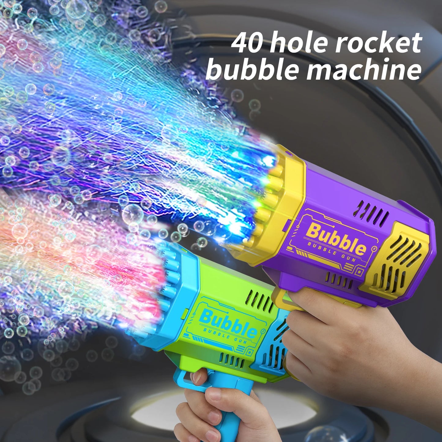 40 Hole Bubble Gun Outdoor Wedding Atmosphere Unisex Birthday Gift (Excluding Bubble Liquid and Battery)