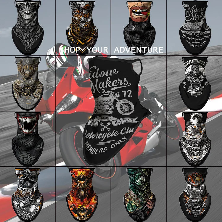 Motorcycle Mask Breathable Ice Silk Multifunctional Ear Hanging Mask Mountaineering Skiing Neck Protection Triangle Scarf Summer