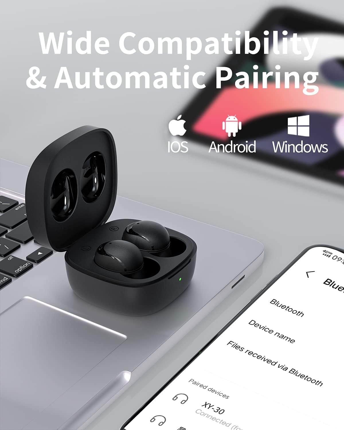 Wireless Earbuds Bluetooth 5.0 Earbuds for Ios Android Mini Earbuds Comfortable True Wireless Earbuds with Microphone Wireless in Ear Earphones Sweatproof 18Hrs Playtime Wireless Headphone Black