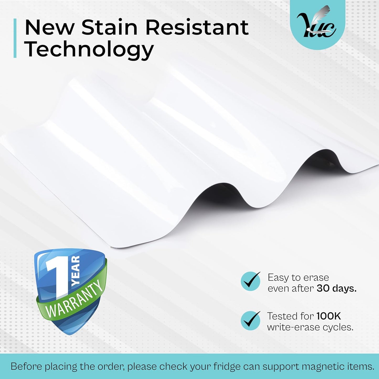 25X17 Inch Magnetic Dry Erase Board for Refrigerator - Fridge Whiteboard - Magnetic White Board