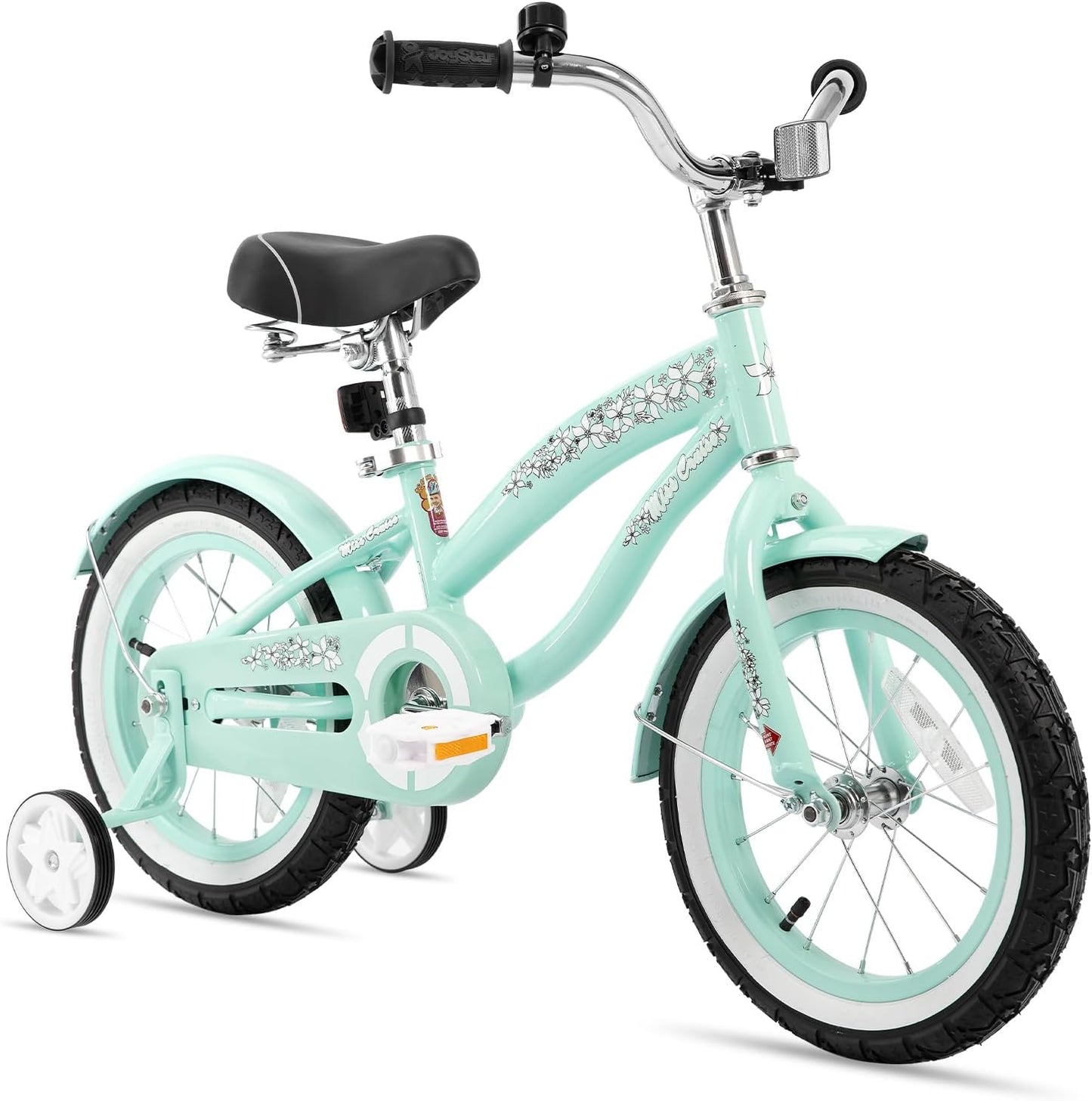 12 14 16 Inch Kids Cruiser Bike for Ages 2-7 Years Old Girls & Boys, Children'S Bicycle with Training Wheels, Coaster Brake, Fenders & Adjustable Seat